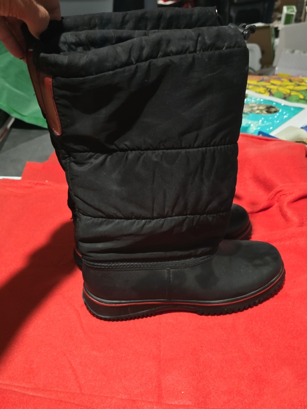 Women’s Black Winter Snow Boots - Quilted Shaft